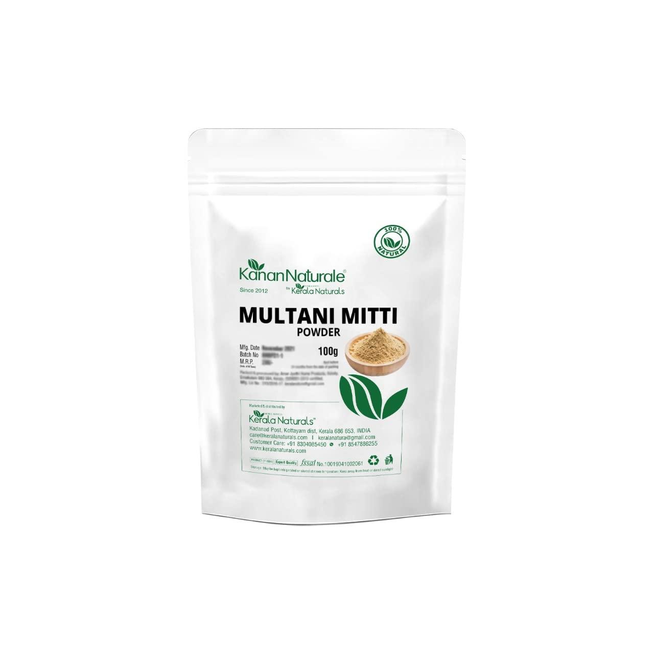 Kerala Naturals Fuller's Earth Clay/Multani Mitti Powder, Indian Clay Face Mask 1 kg (100 gm x 10 packs)