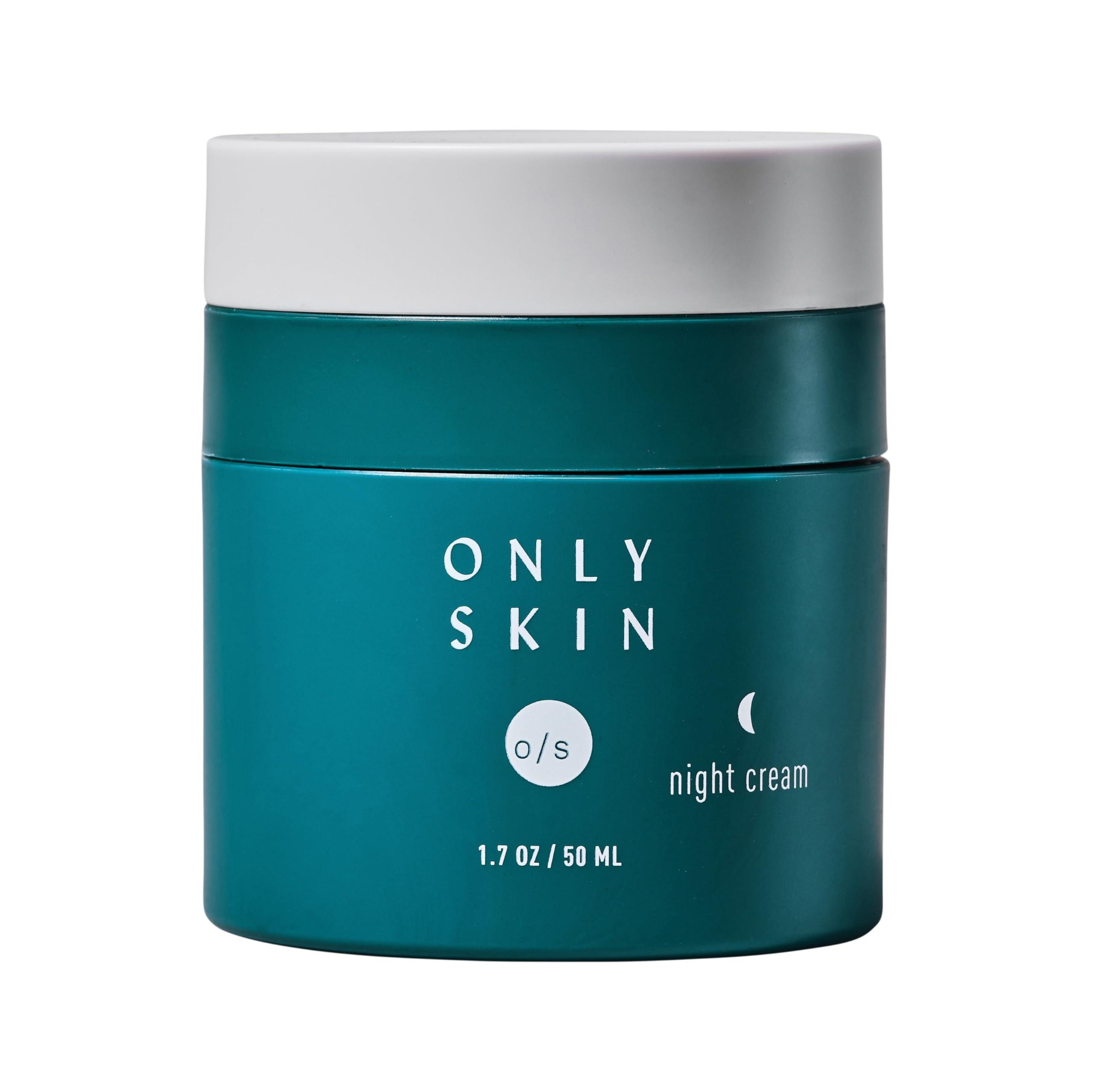 Only Skin Only Skin, Mens Face Moisturizer, Night Cream, Overnight Moisturizer (1.7 Ounce) - Anti Aging Nighttime Moisturizer, Creatine to Stimulate Collagen Production, Lactic Acid to Improve Skin Texture