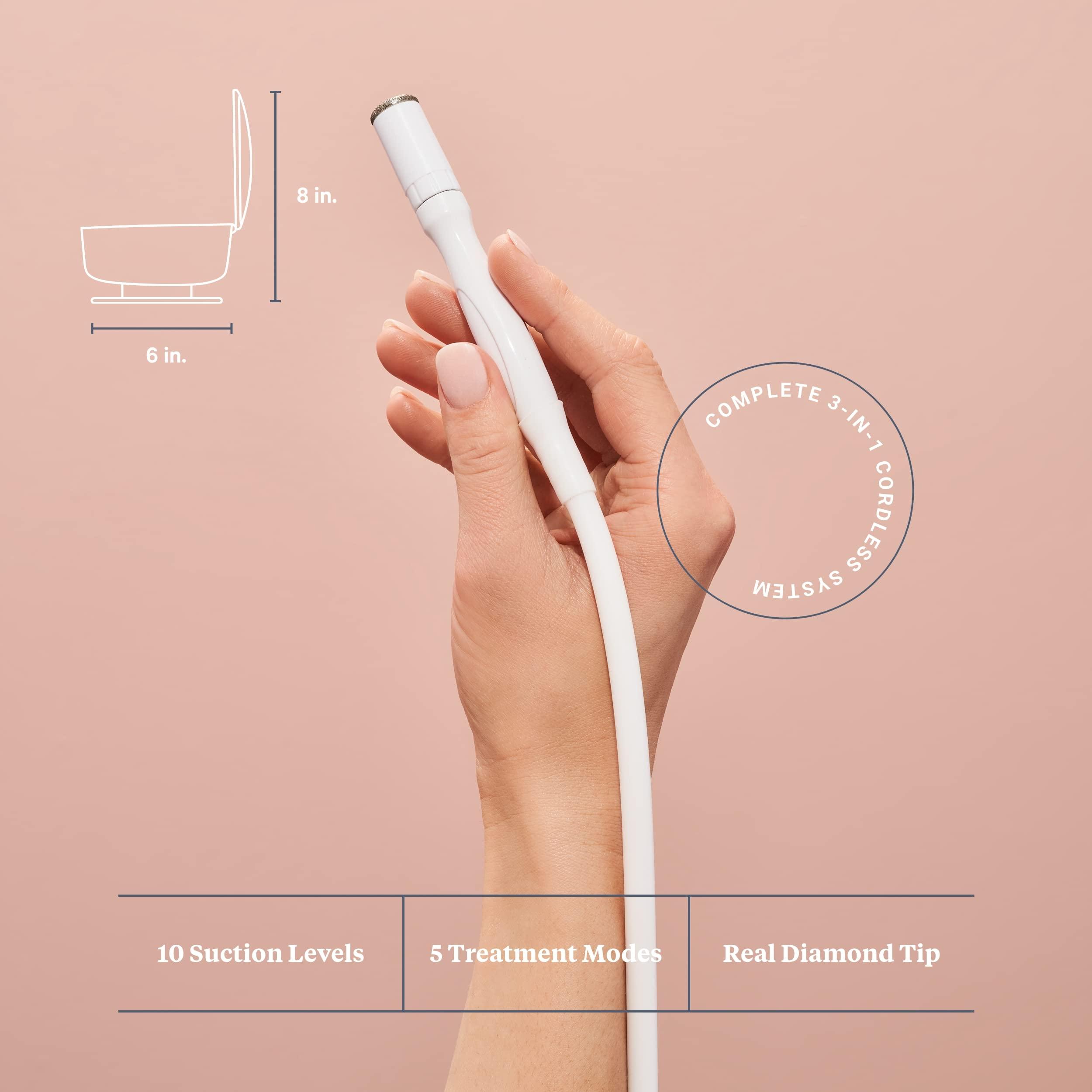 Trophy Skin Trophy Skin UltradermMD - 3 in 1 Home Spa Microdermabrasion - Deep Skin Exfoliator Machine with Real Diamond and Pore Extractor Tips - Rejuvenate Face Skin and Even Out Skin Tone - Blush