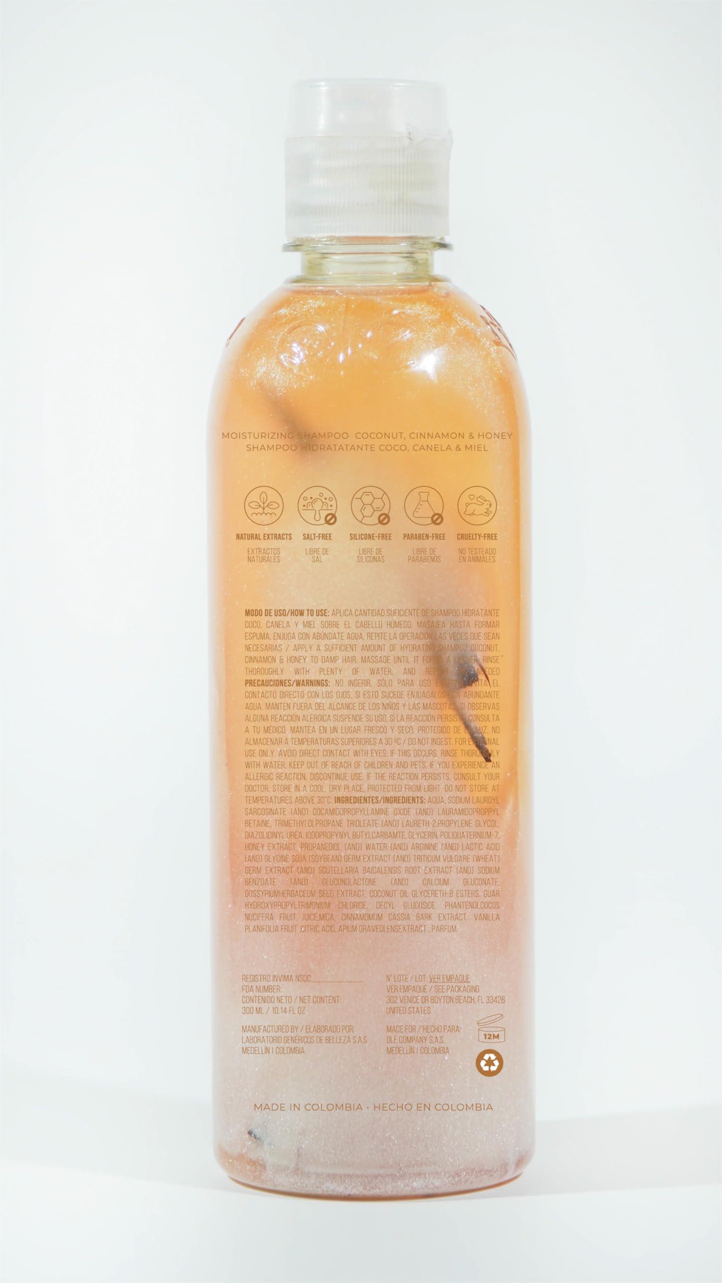 OL OL Shampoo Coconut, Cinnamon & Honey High HYDRATION | Formulated With Coco, Canela & Miel | for Stronger, Thicker and Longer Hair - Soft and Shine, Growth Shampoo.