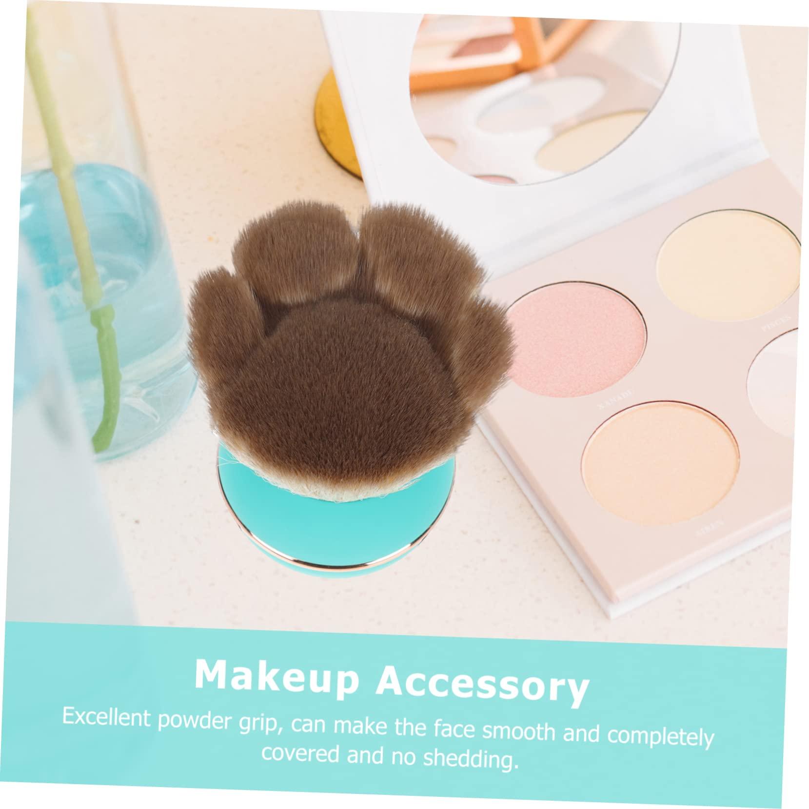 Hemoton Hemoton 1pc Cat Claw Loose Powder Brush Travel Powder Brush Makeup Buffing Brush Makeup Supplies Liquid Blush Brush Powder Foundation Brush Face Makeup Brush Blush Applicator Green Plating