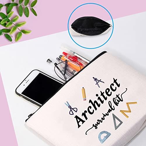 GJTIM GJTIM Architecture Gifts Architecture Student Gift Architect Survival Kit Zipper Pouch Funny Makeup Bag for Architects (Survival Kit Architect bag)