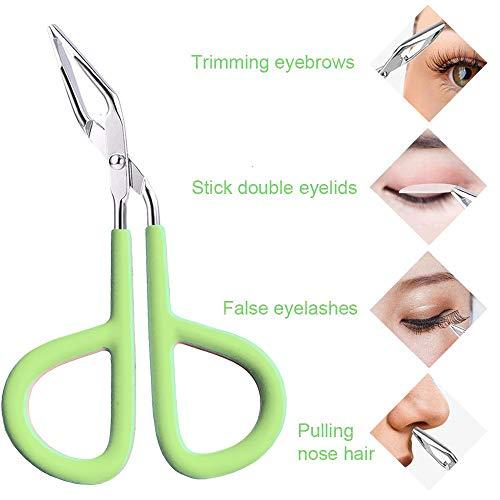 PiggyArt Eyebrow Tweezers, 3 Pack Stainless Steel Scissors Handle Tweezers Clip Eyebrow Remover Brow Shape Grooming Tools (3 Pcs Mixing)