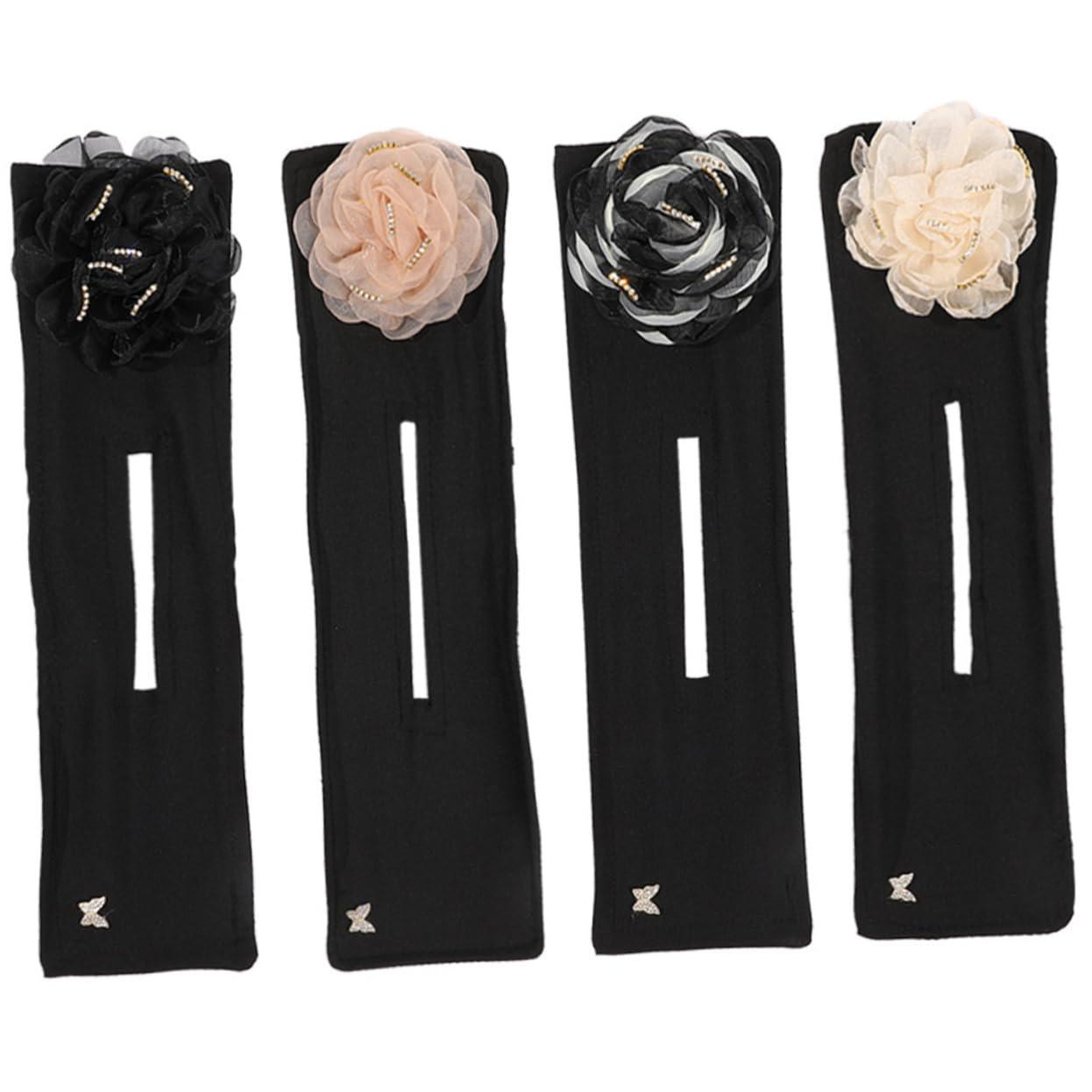 MAGICLULU MAGICLULU 4pcs Floral Hair Bun Maker Hair Donuts Shaper for Easy Hair Styling Ideal Hair Accessories for Elegant Hairstyles Includes Flowers