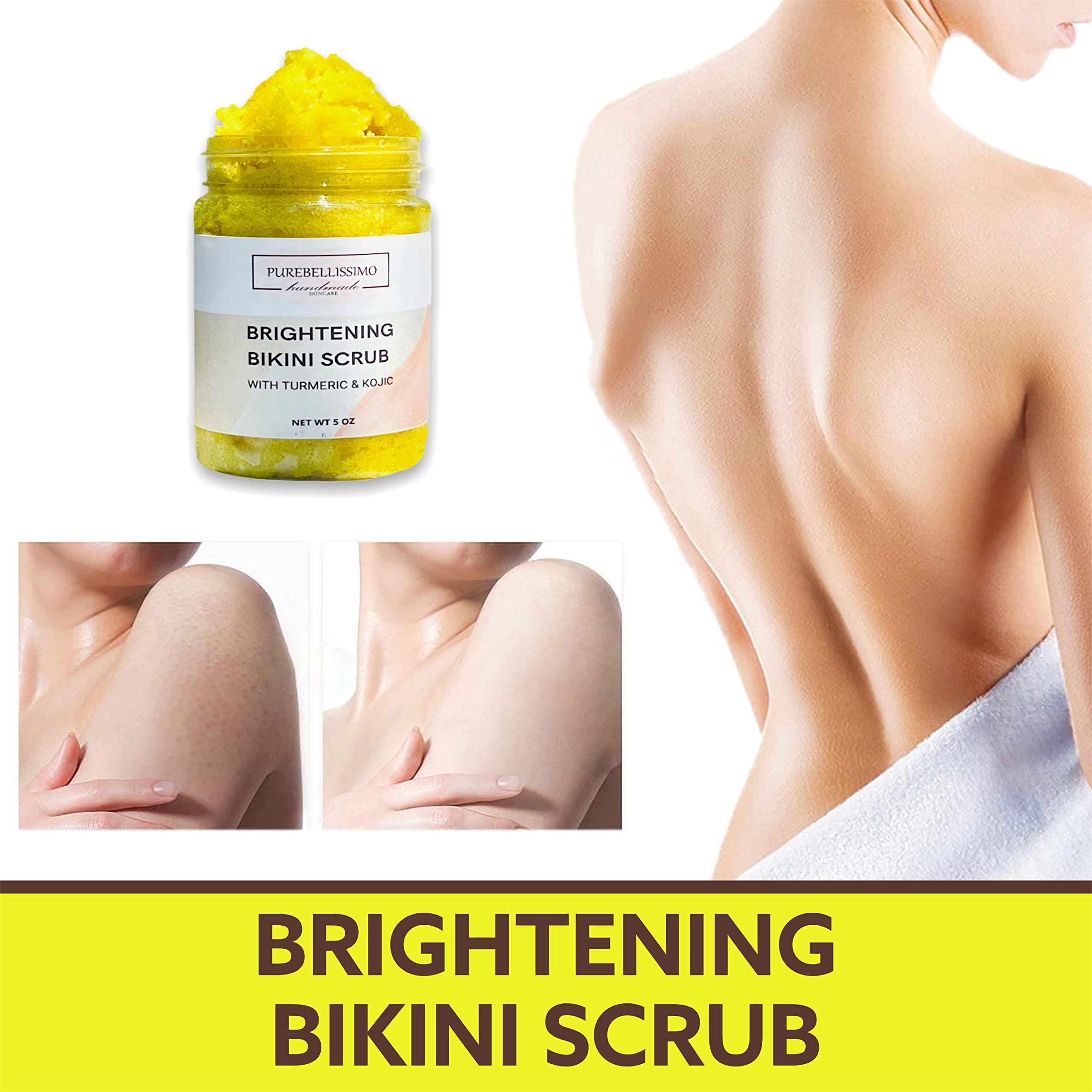 PureBellissimo Purebellissimo Brightening Bikini Scrub For Body Care, Intimate Exfoliating Body Scrub For Dark Spots, Ingrown Hair Treatment For Bikini Area Bump Eraser, Bikini Area Exfoliator for Women