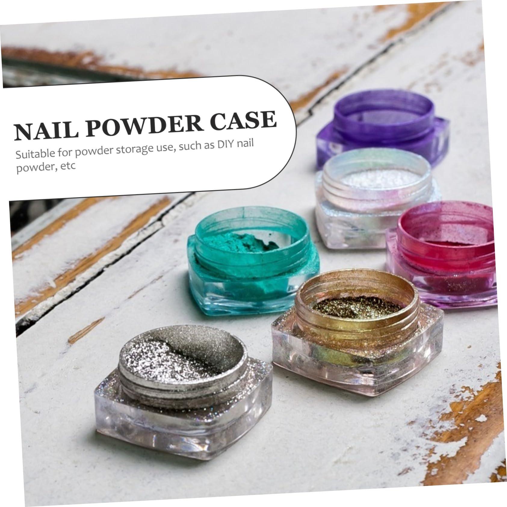 Didiseaon Didiseaon 2 Pcs Glitter Storage Box Storage Case Nail Stuff Organizer Black Tray Nail Dip Case Powder Collection Tray Recycling System Manicure Nail Box Charm Plastic