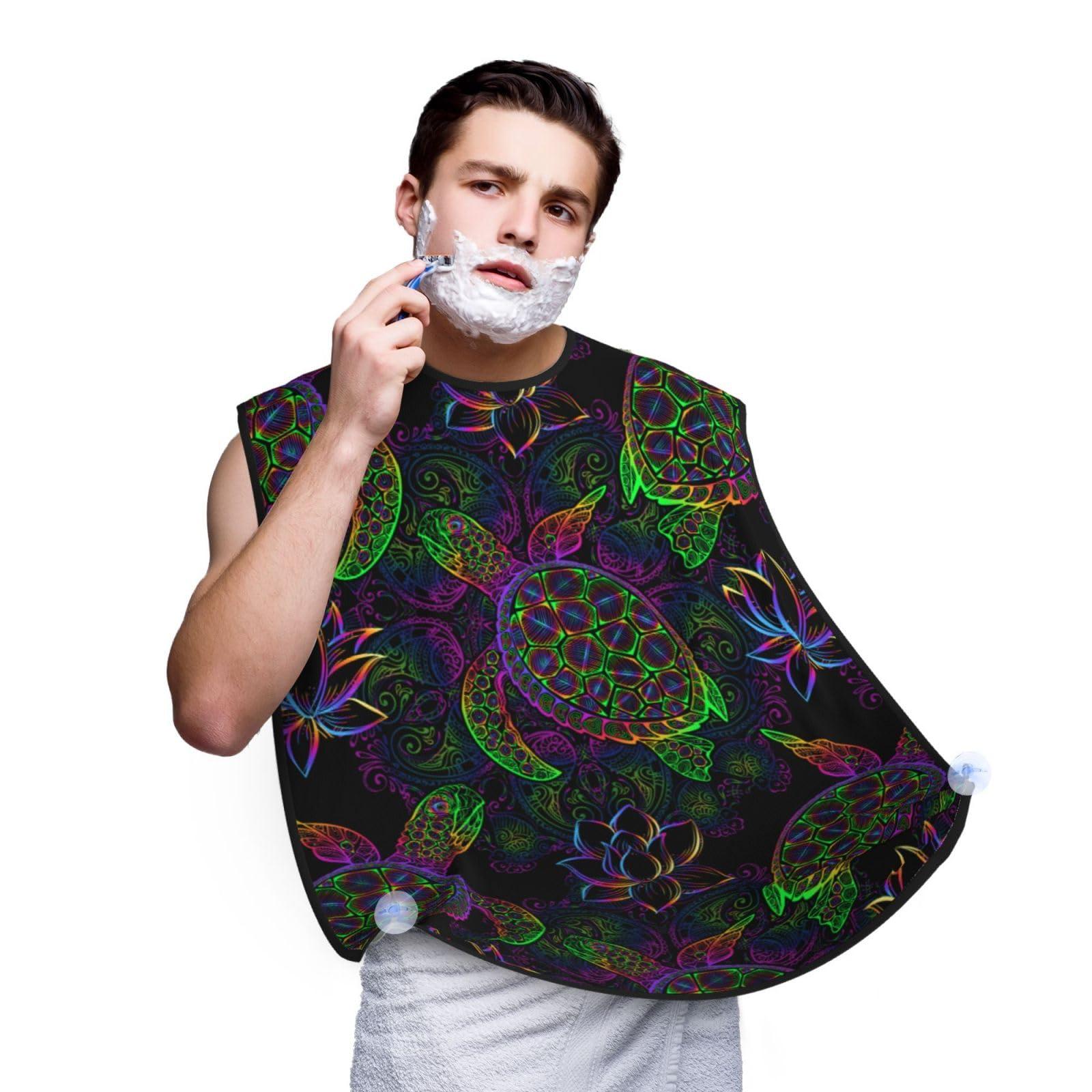 Athjunss Tortoise Beard Bib Apron, Beard Hair Catcher For Men Shaving, Waterproof With Suction Cups