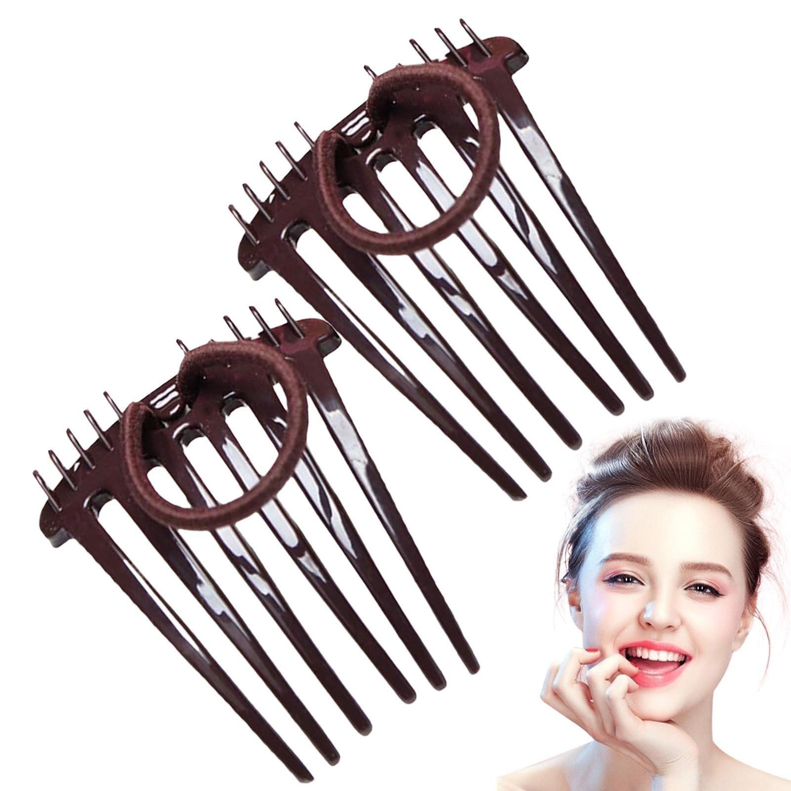 Naysku Puff Hair Head Cushion Invisible Hair Pad - Hair Cushion Ponytail Inserts Clip, Invisible Styling Insert Increase Hair Pad, Comb Accessories to Boost Top Hair Bun, Hair Volume Clip Tool