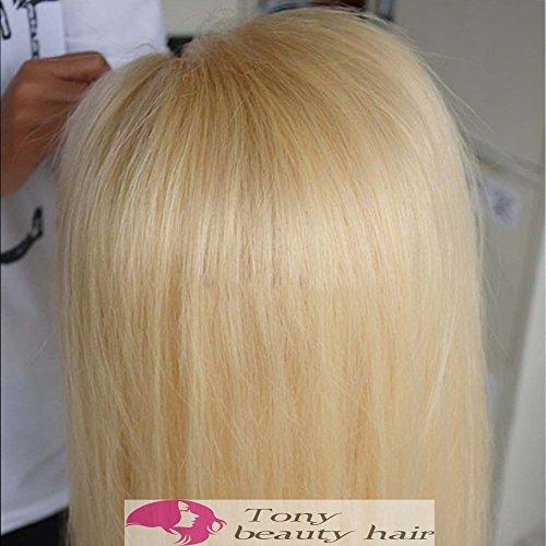 Tony beauty hair Tony Beauty Hair Top Grade Full Lace Wig Blonde 22" Unprocessed Russian Hair Wig Straight All Hand Made Lighter Color #613 130% Hair Density