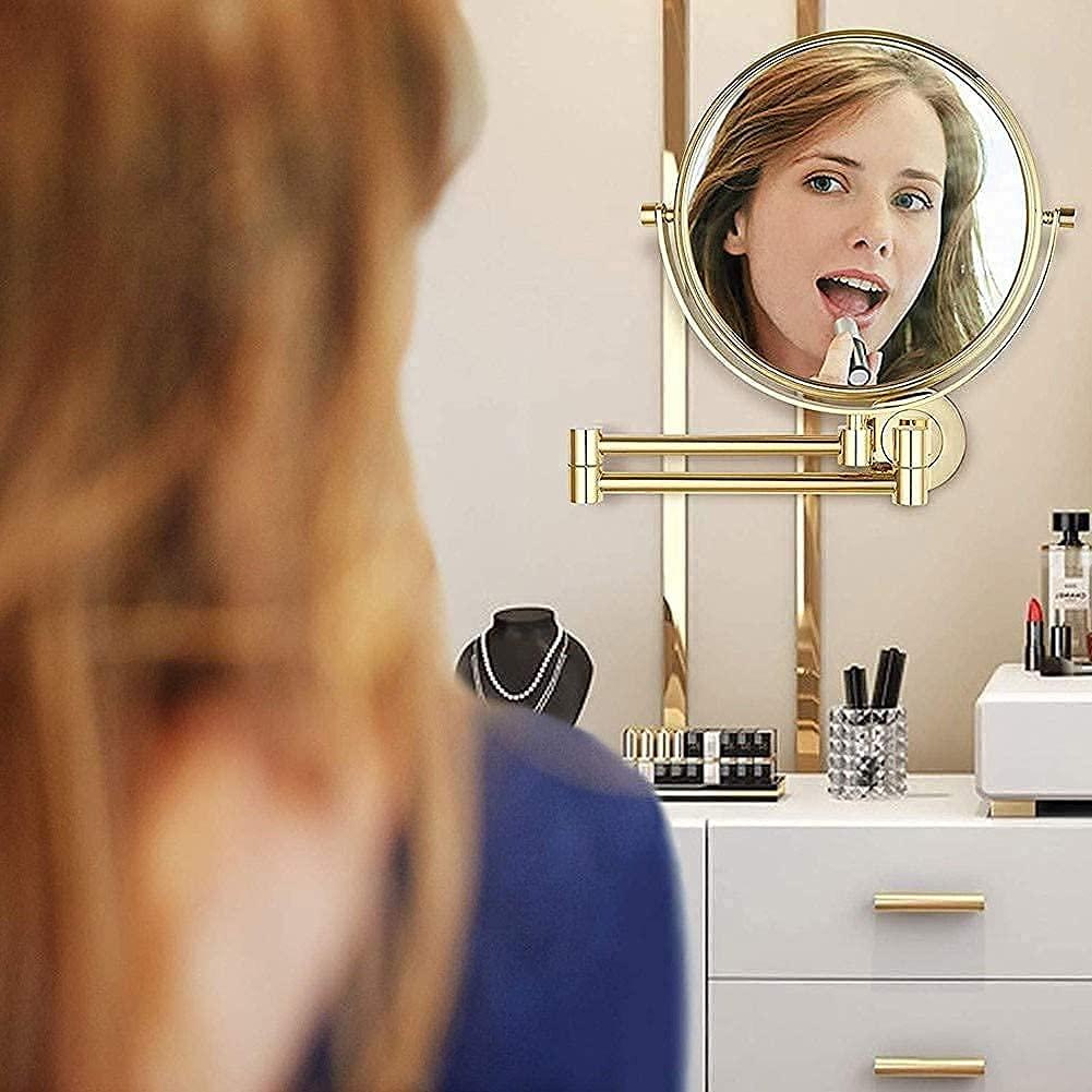 Suuim Vanity Mirror,Wall Mounted Makeup Mirror with 10X Magnification,8 inch Double Sided Vanity Magnifying Mirror,Cosmetic Mirror Shaving Mirror for Bathr