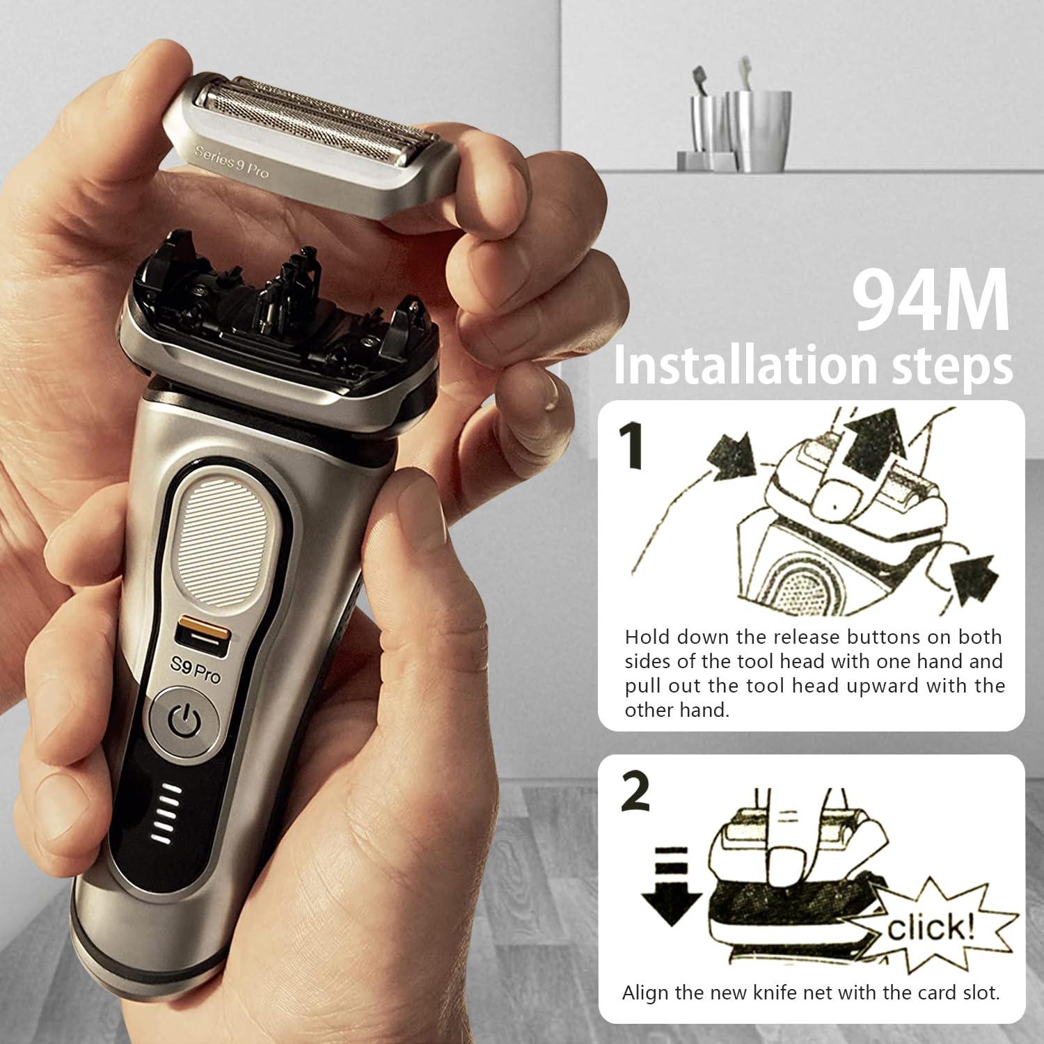 Muyfguo 94M Electric Replacement Shaver Head Accessories for Braun Series 9 Shaving Razor Head, Suitable for Braun S9 9290cc, 9291cc, 9370cc, 9376cc, 9293s, 9260s, 9295cc, 9385cc,