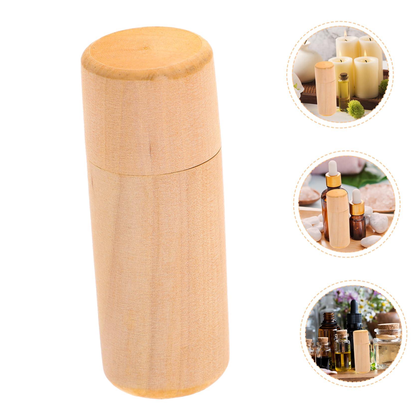 Cabilock Cabilock 2pcs Box Essential Oil Storage Box Essential Oil Box Holder Wooden Cylinder Box for Aromatherapy Oils