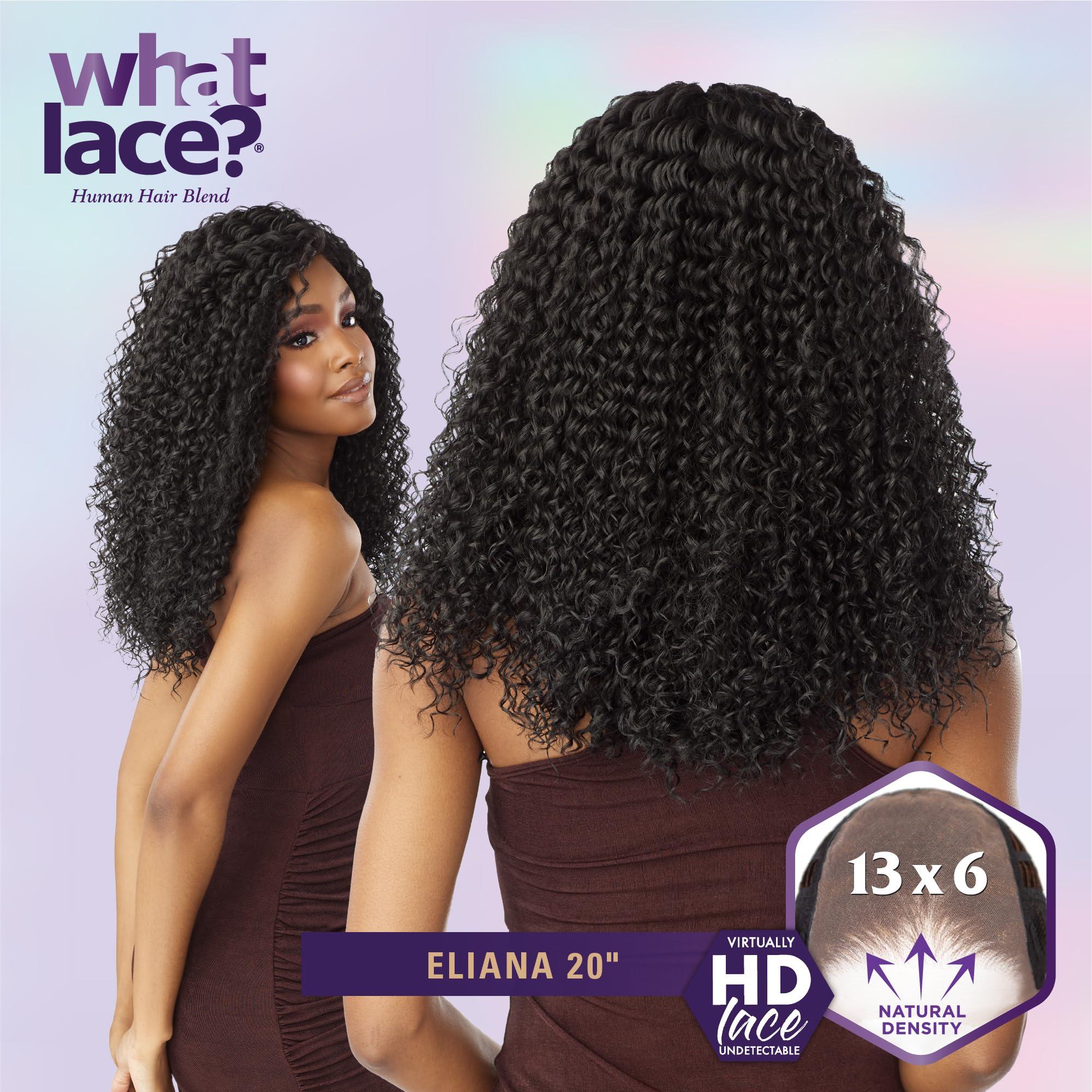 Sensationnel Sensationnel What lace 13x6 Wigs - eliana 20 inch human hair blend lacefrontal glueless synthetic with natural density preplucked hairline (2 DARKBROWN)