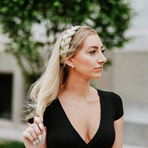 MADISON BRAIDS Madison Braids Women's Two Strand Headband Hair Braid Thick Natural looking Extension - Halo - Platinum