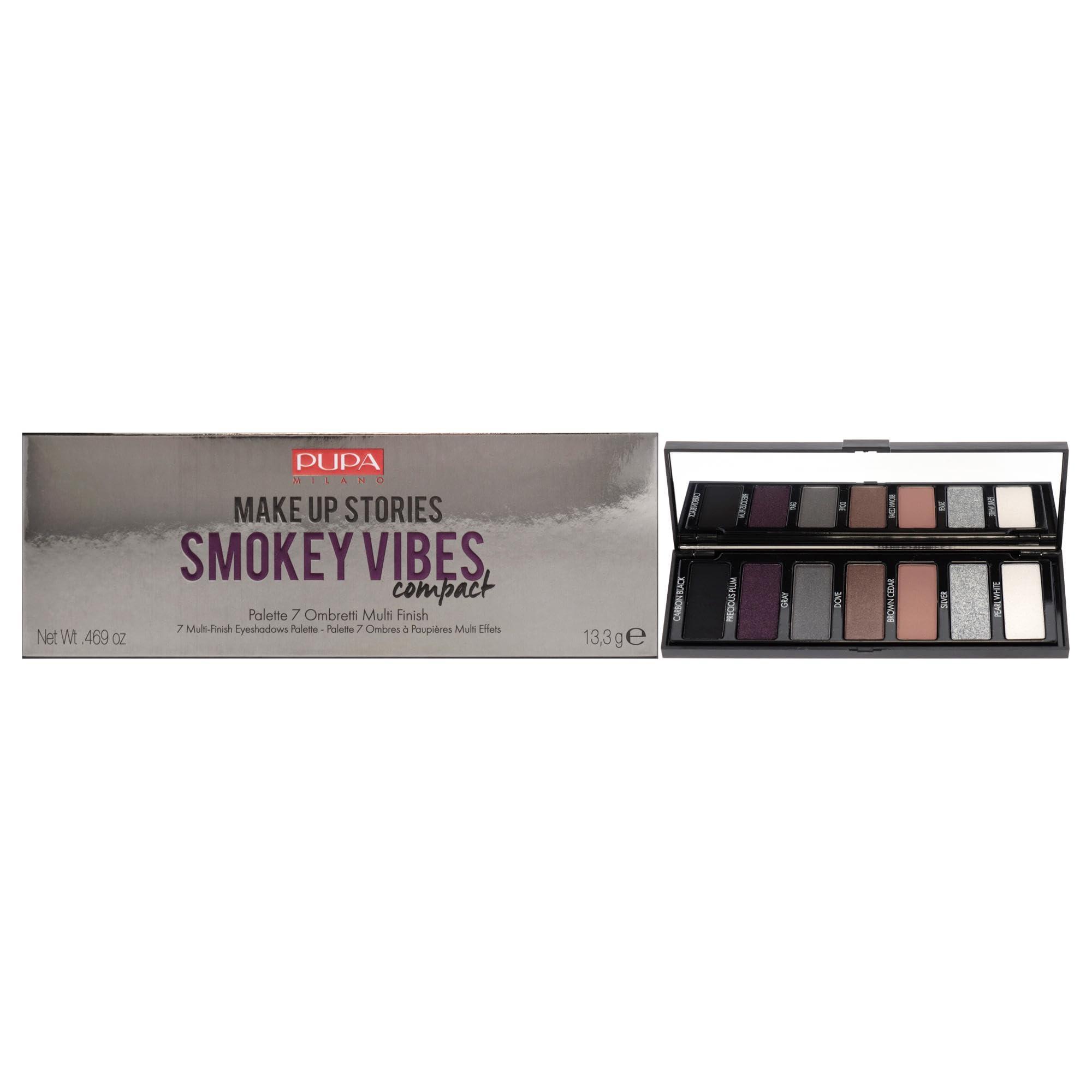 PUPA Milano Pupa Milano Make Up Stories Eyeshadow Palette 002 Smokey Vibes - 7-Shade Shadow Collection with Matte, Satin, and Metallic Color Options - High Pigment Formula - Soft, Blendable Texture - 0.469 oz