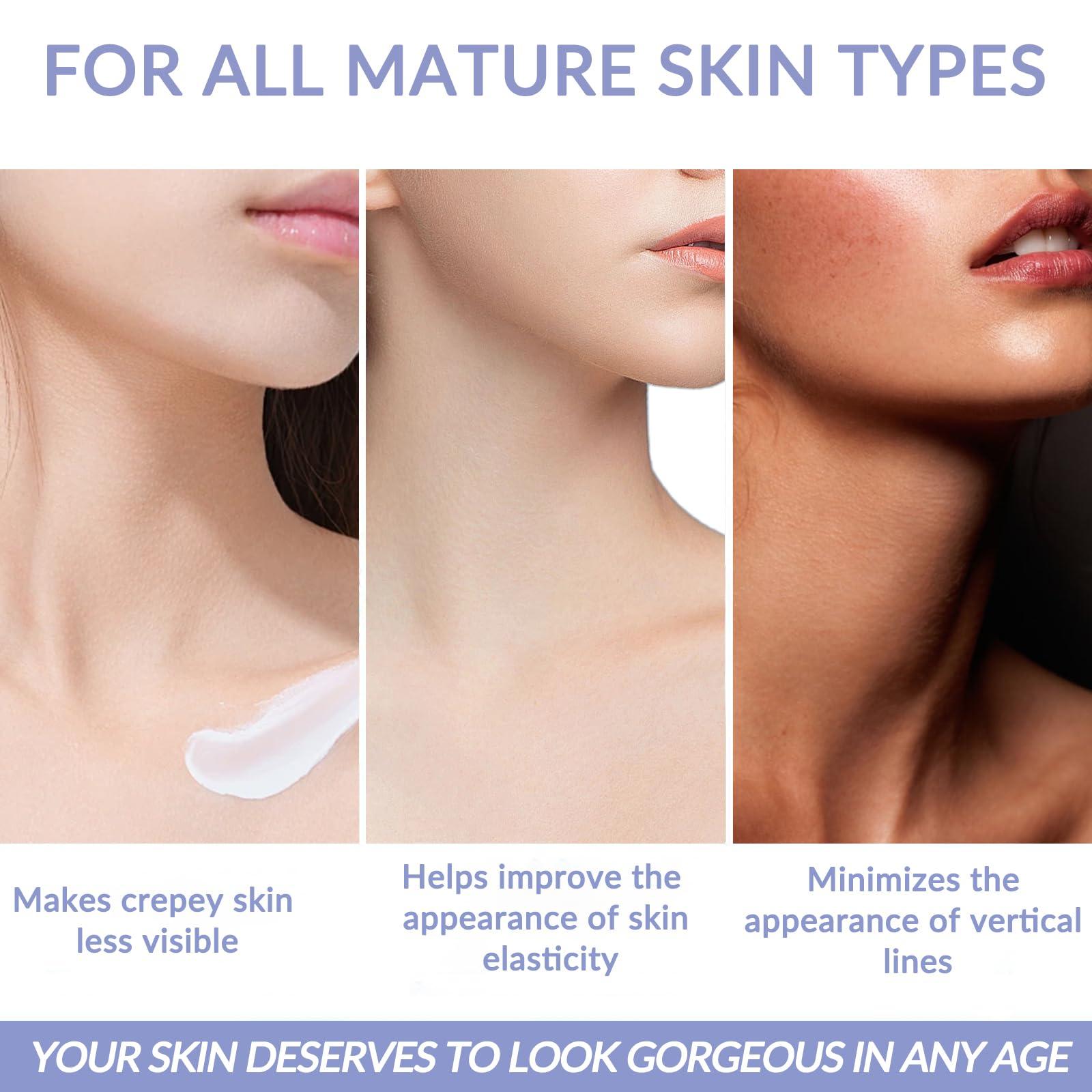 Hywestger Neck Firming Cream, Tighten and Lift Neck Cream, Anti-Aging Neck Creams for Tightening Sagging Skin and Hydrating, Help Reduce Fine Lines & Wrinkles - 1.7 oz