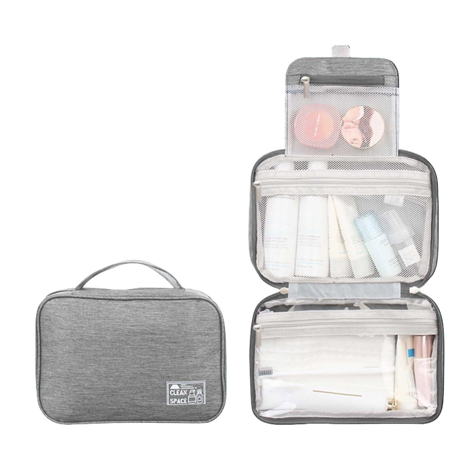 Gooddyiyukey Gooddyiyukey Hanging Travel Toiletry Kit,10\" X 6.5\" Travel Makeup Bag,Large Capacity Portable Foldable Travel Bag for Toiletries,Water-Resistant Travel Cosmetic Bag,Travel Accessories