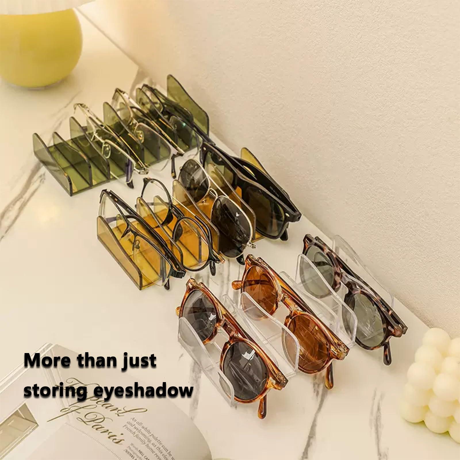 OVINEG OVINEG Makeup Palette Organizer,Acrylic Eyeshadow Palette Pallet Holder,7 Sectons BPA Free Divided Make Up Blush,Contour Storage Holder Cosmetic Eye Shadow Display Stand Clear Rack Vanity Holder-2Pcs