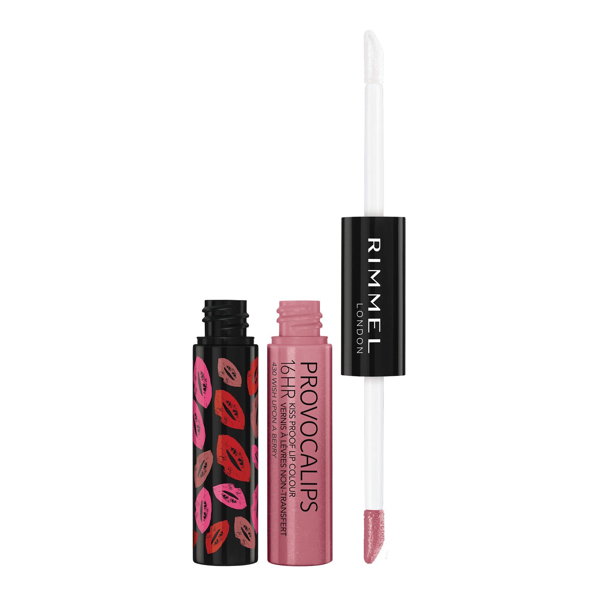 Rimmel Rimmel London Provocalips 16hr Kiss-Proof Lip Color - Two-Step Liquid Lipstick to Lock in Color and Shine - 430 Wish Upon A Berry, .14 fl.oz.