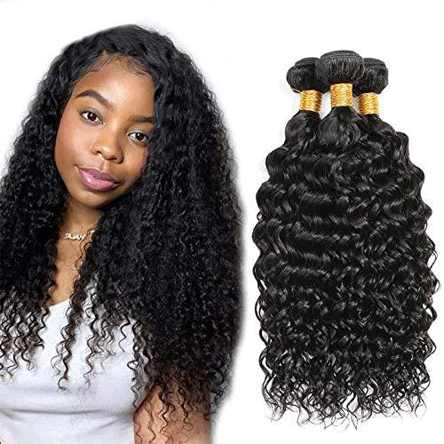 Genrein Brazilian Kinky Curly Hair Bundles 18 20 22 Inch Brazilain Curly Human Hair Weave Bundles 100% Unprocessed Virgin Curly Human Hair Extensions