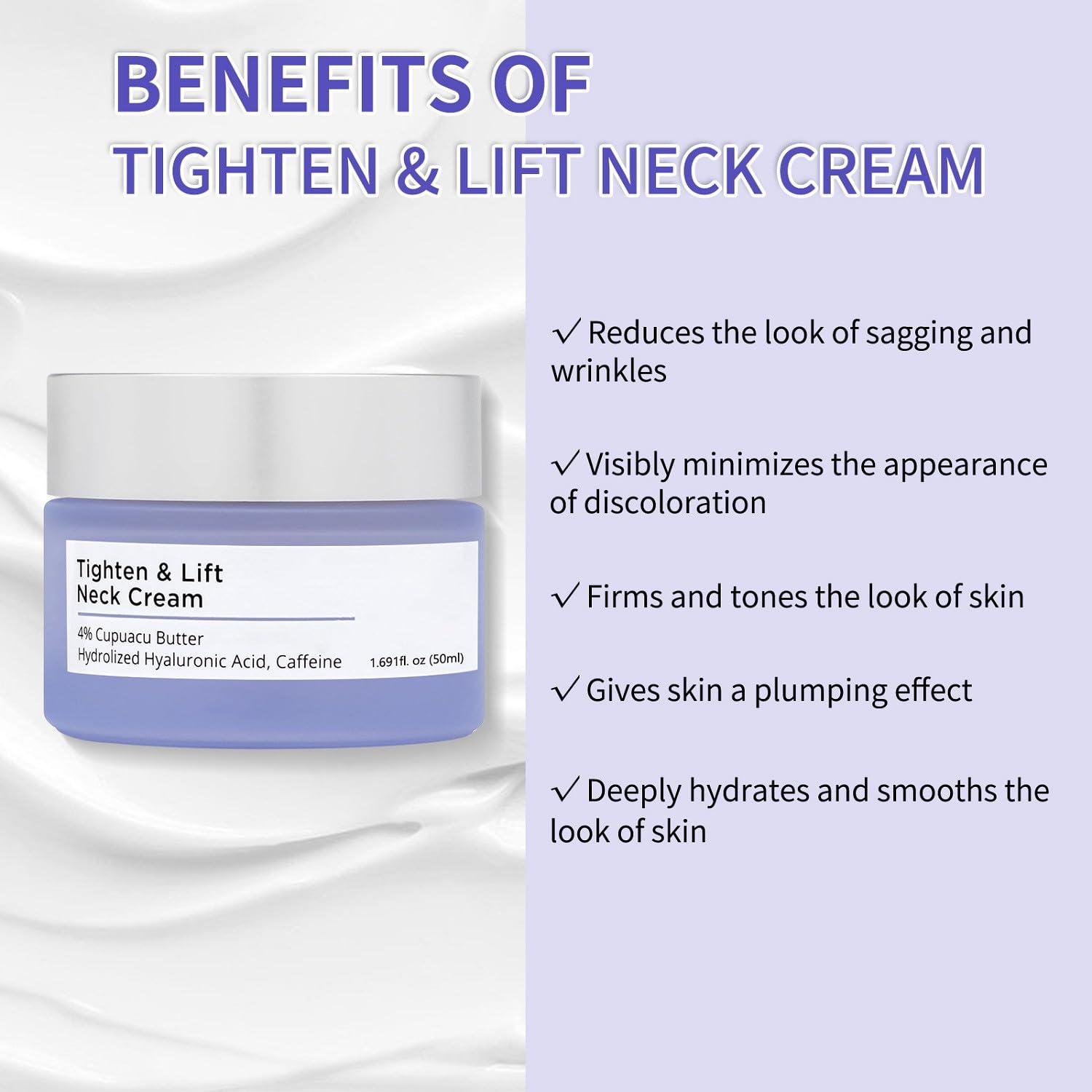 YG LianKai YG LianKai Neck Firming Cream, Tighten & Lift Neck Firming Cream, Anti-Aging Neck Creams for Tightening Lifting Sagging Skin and Hydrating, Help Reduce Fine Lines & Wrinkles