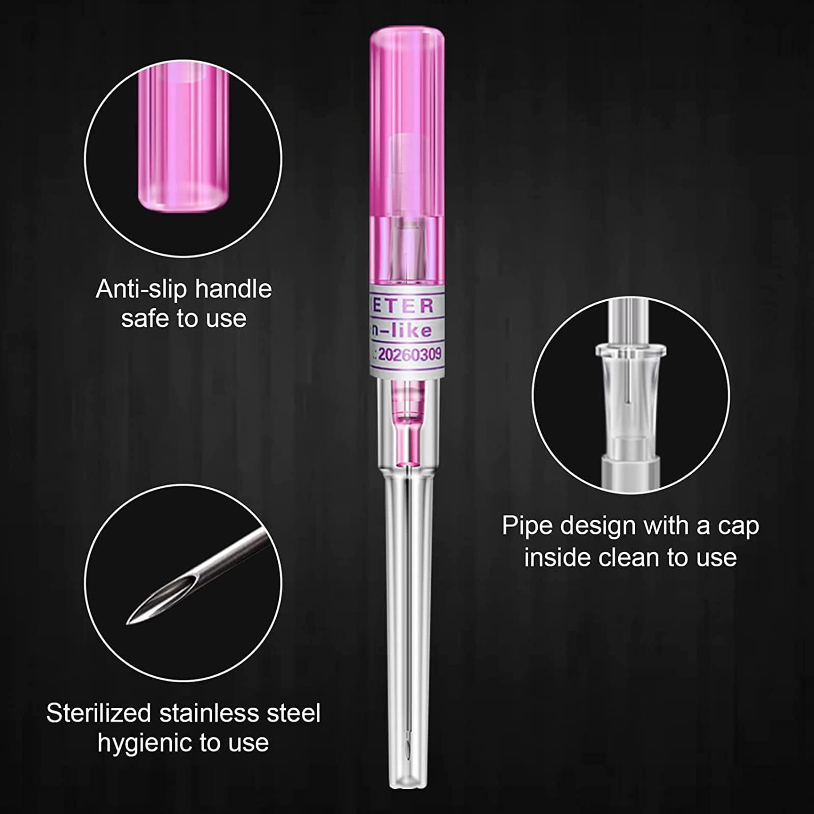 prgislew Catheter Piercing - Prgislew 5Pcs Catheter Piercing 16G IV Catheter Ear Nose Piercing Hollow Needles for Lip Tongue Belly Navel Nipple Cartilage Piercing Kit