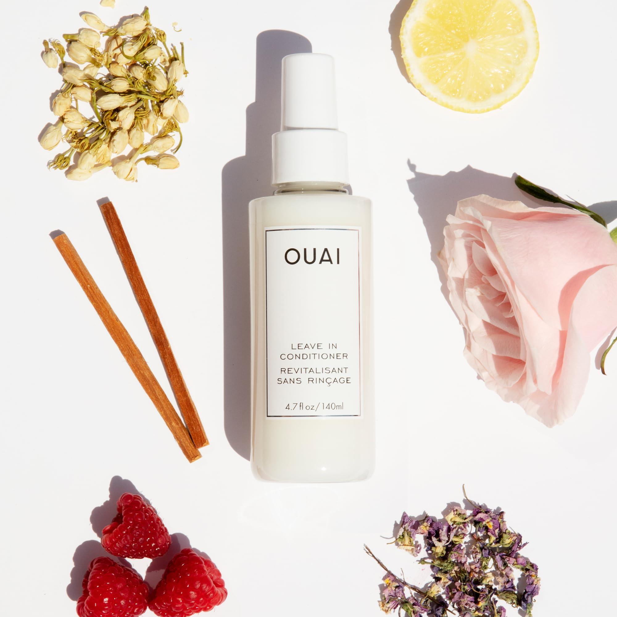 OUAI Haircare OUAI Leave In Conditioner & Heat Protectant Spray - Prime Hair for Style, Smooth Flyaways, Add Shine and Use as Detangling Spray - No Parabens, Sulfates or Phthalates (1.5 oz)