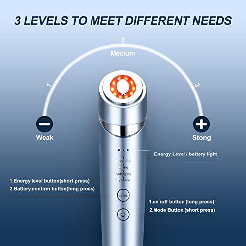 MiSMON MiSMON High Frequency Facial Machines, 4 in 1 Facial Massager Micro-Current Light Therapy Device for Face