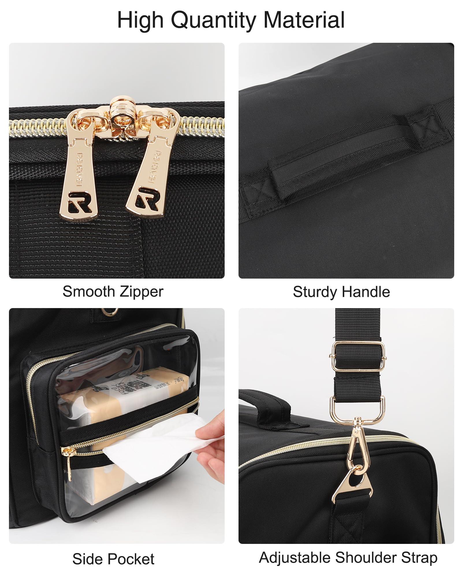 TANTO Professional Makeup Bag Makeup Artist Bag Extra Large Makeup Case Cosmetic Bag Travel Makeup Organizer Case Makeup Train Case with Adjustable Dividers(Black, Extra Large)