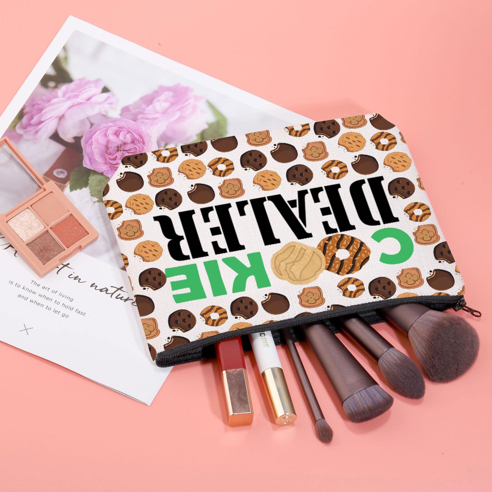 JXGZSO JXGZSO Girl Scout Cookie Cosmetic Bag Cookie Dealer Makeup Pouch Girl Scout Mom Gift (Cookie Dealer Bag)