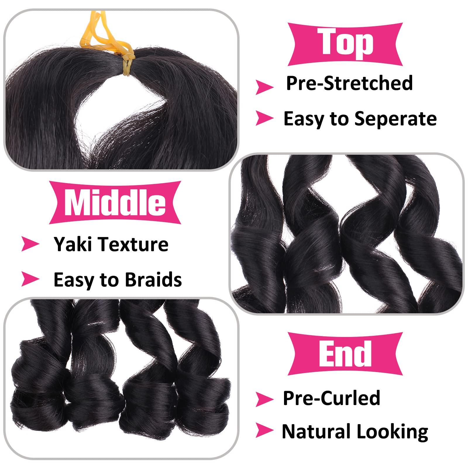 Union Beauty Unionbeauty French Curl Braiding Hair 22 Inch Blonde French Curly Braiding Hair Pre Stretched Body Wavy Braiding Hair for Goddess Box Braids Crochet Hair Curly Braiding Hair for Black Woman (613#)