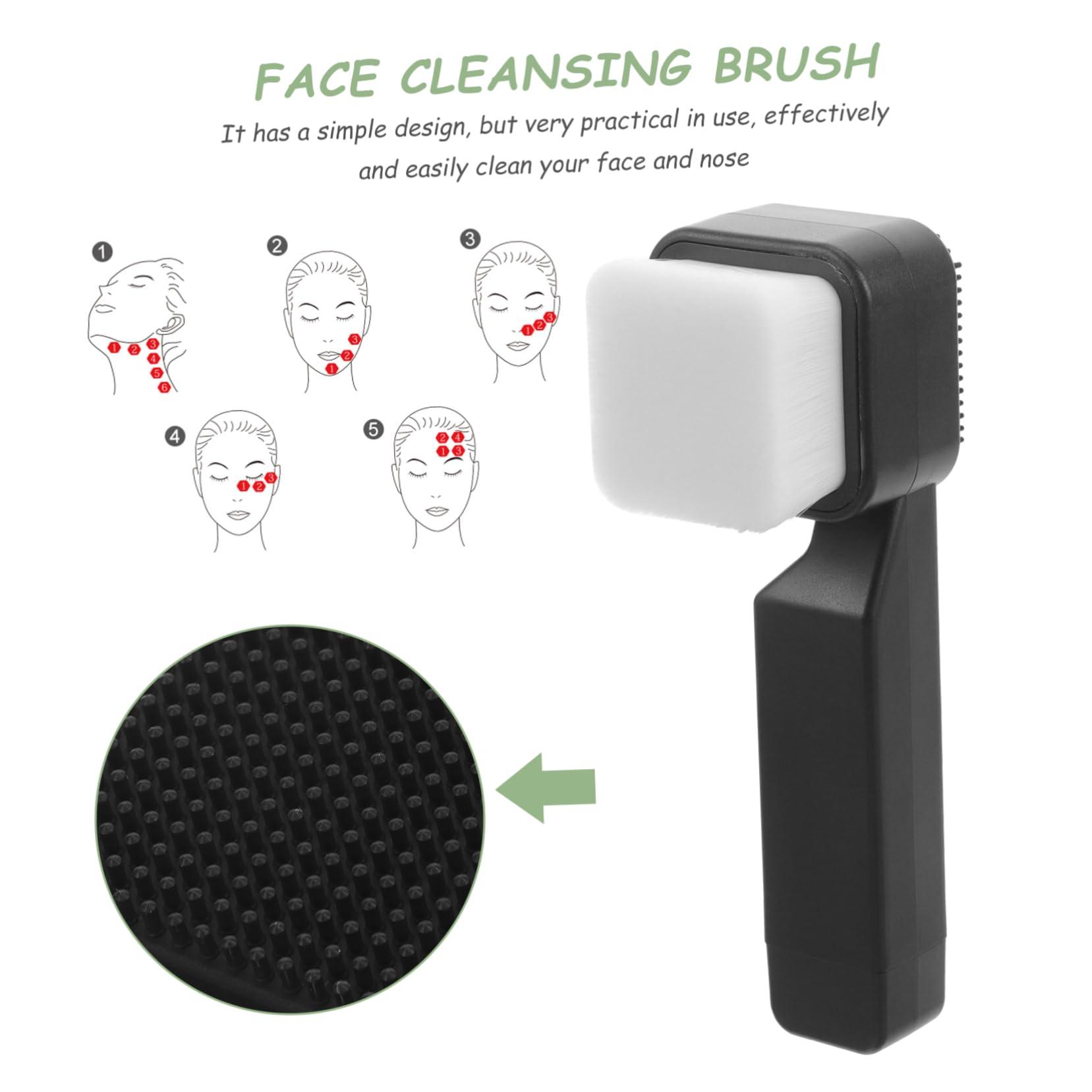 HAPINARY HAPINARY Handheld Facial Wash Brush Double Sided Silicone Scrubber for Men's Facial Care