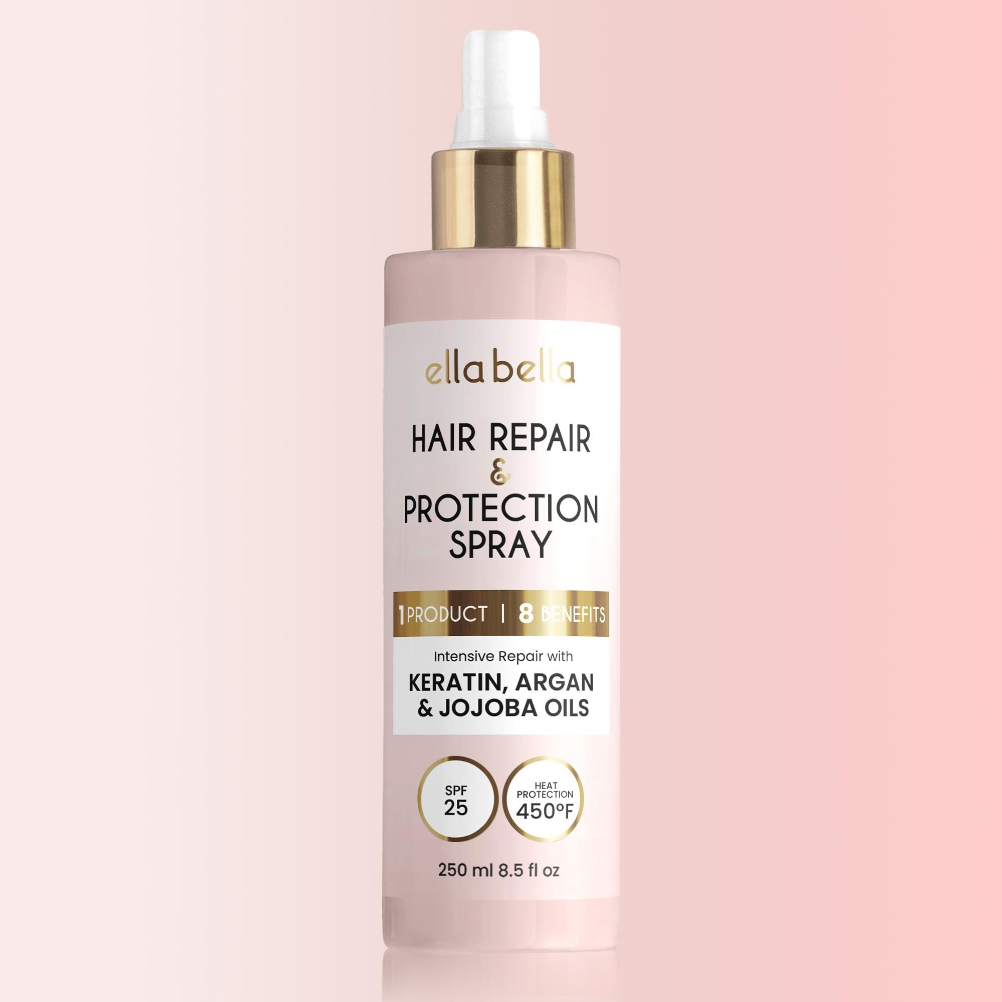 ELLA BELLA ELLA BELLA All-in-1 Heat Protectant Spray for Hair Repair, Protect, and Nourish with UV Shield Cruelty-Free Formula with Argan Oil, Jojoba, and Keratin Professional Hair Heat Protection Spray
