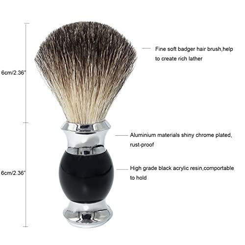 Magyfosia Magyfosia Classic Men's Double Edge Safety Razor Kit includes Pure Badger Hair Shaving Brush,Heart Shape Razor & Brush Stand Holder and Shaving Bowl Christmas Original Gift Set