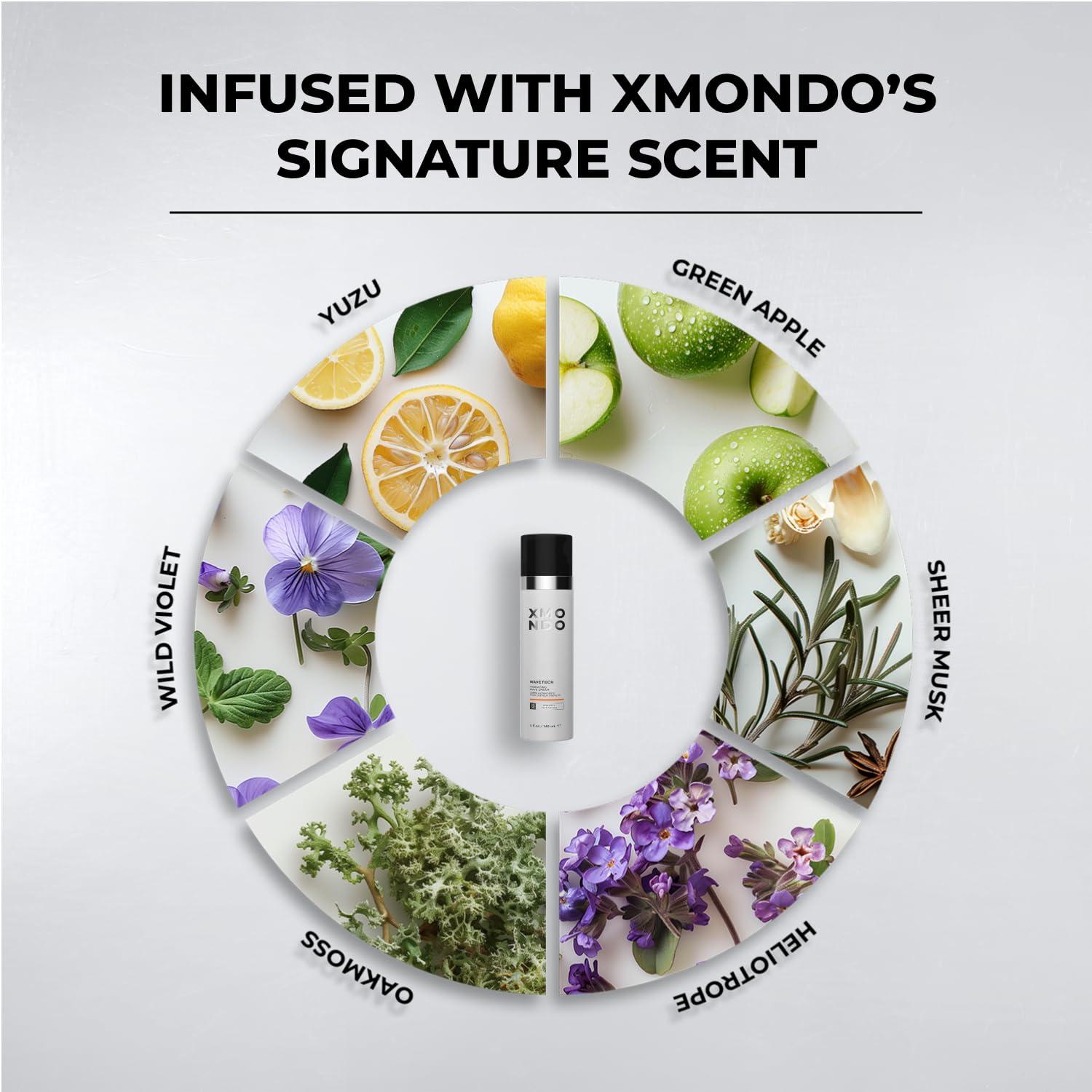 XMONDO XMONDO Hair Wavetech Hydrating Wave Cream, Vegan Formula Wavy Hair Curl Cream with Coconut and Argan Oil for Definition, Breakage Protection, and Hair Hydration, 5 Fl. Oz