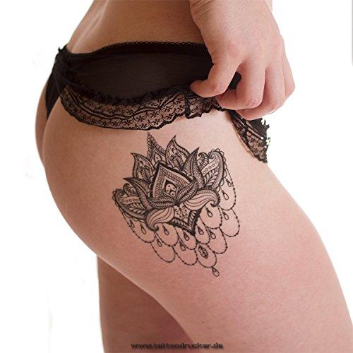 Tattoodrucker 5 x Mandala Lotus Flower Tattoo - Indian Mandala temporary Tattoo (5)