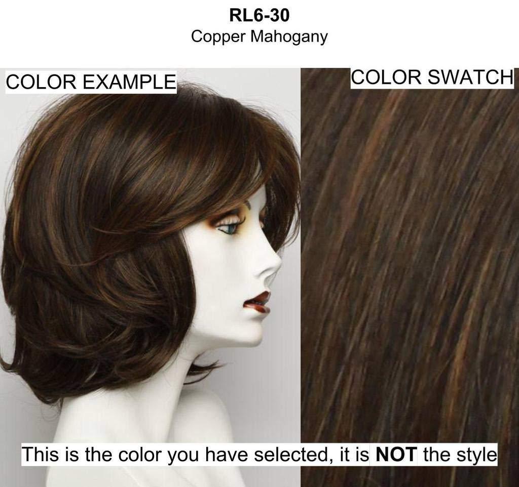 Raquel Welch & Maxwigs Simmer Elite Wig Color RL6/30 COPPER MAHOGANY - 11.5\" Sheer Indulgence Light Long Heat Friendly Synthetic Lace Front Monofilament Top Hand-Tied base Bundle MaxWigs Hairloss Booklet