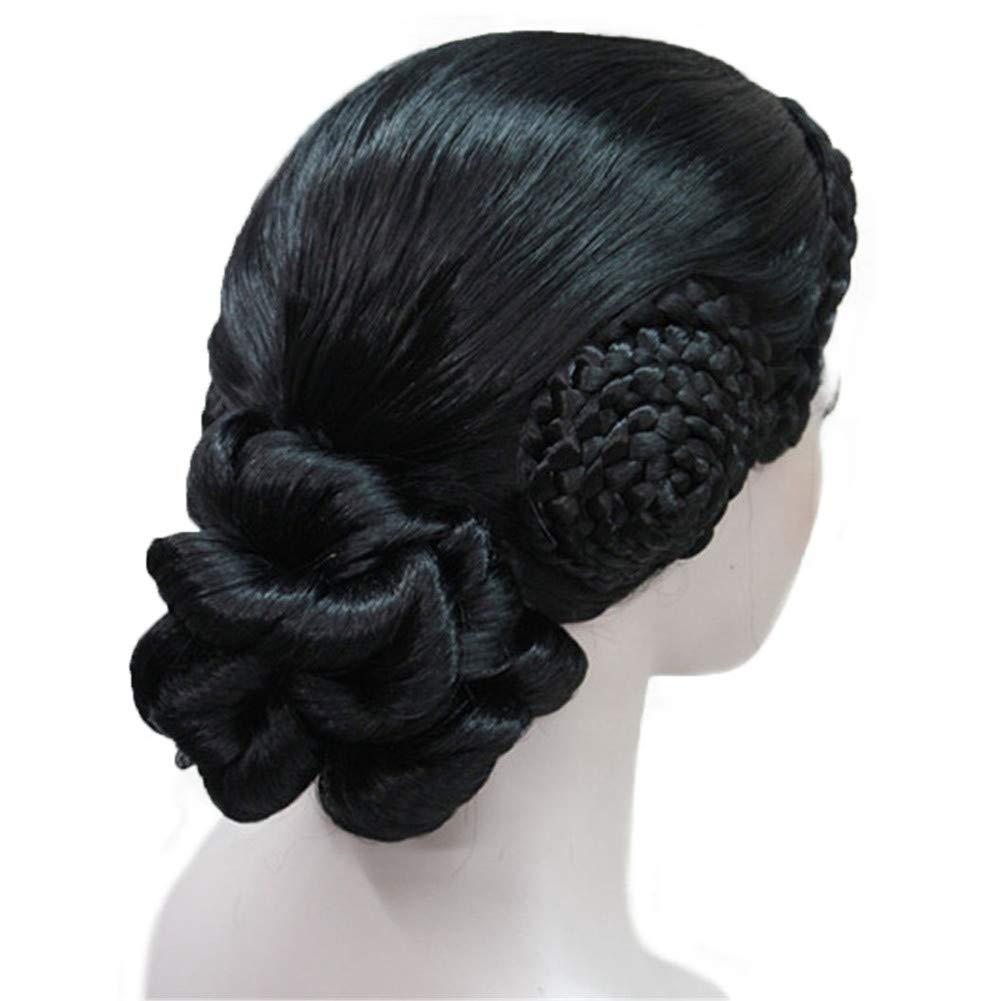 Aimole Aimole Braid Updo Bun Wig Black Wigs Synthetic Cosplay Women Hair