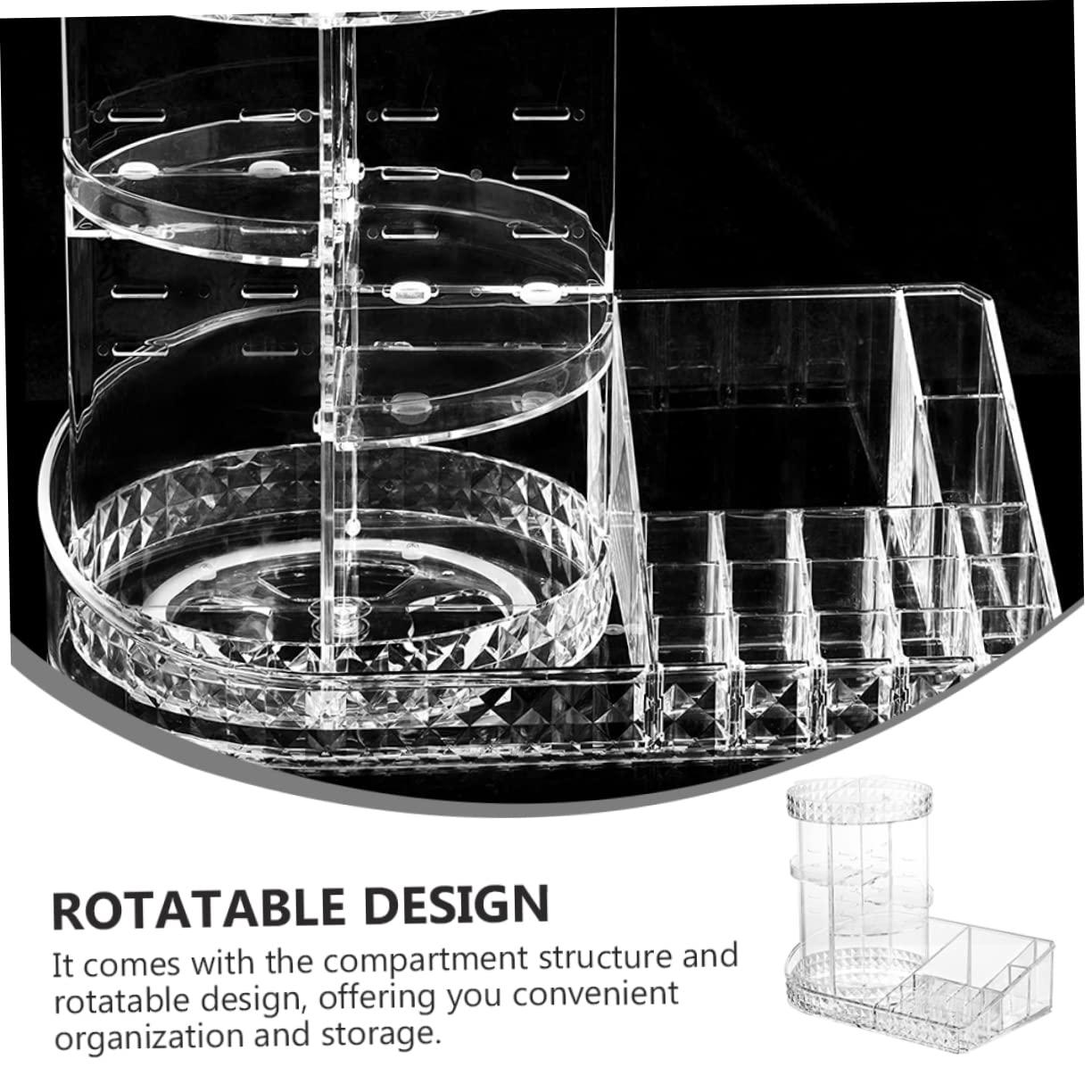 MERRYHAPY MERRYHAPY Cosmetics Organizer Container 1pc Makeup Storage Box Diamond Texture and Multi-functional Design