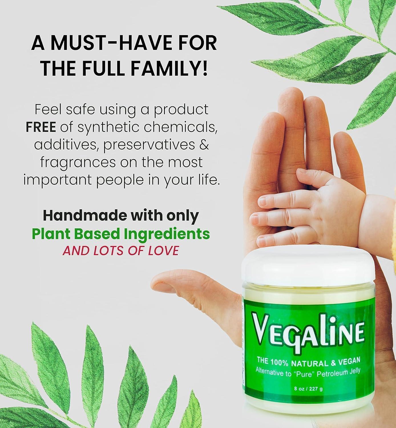 Beesaluxe Vegaline - 100% Natural, Vegan & Hypoallergenic Alternative to Petroleum Jelly - Unpetroleum - Lips, Hands, Baby, Makeup Remover and More (2 Ounce)