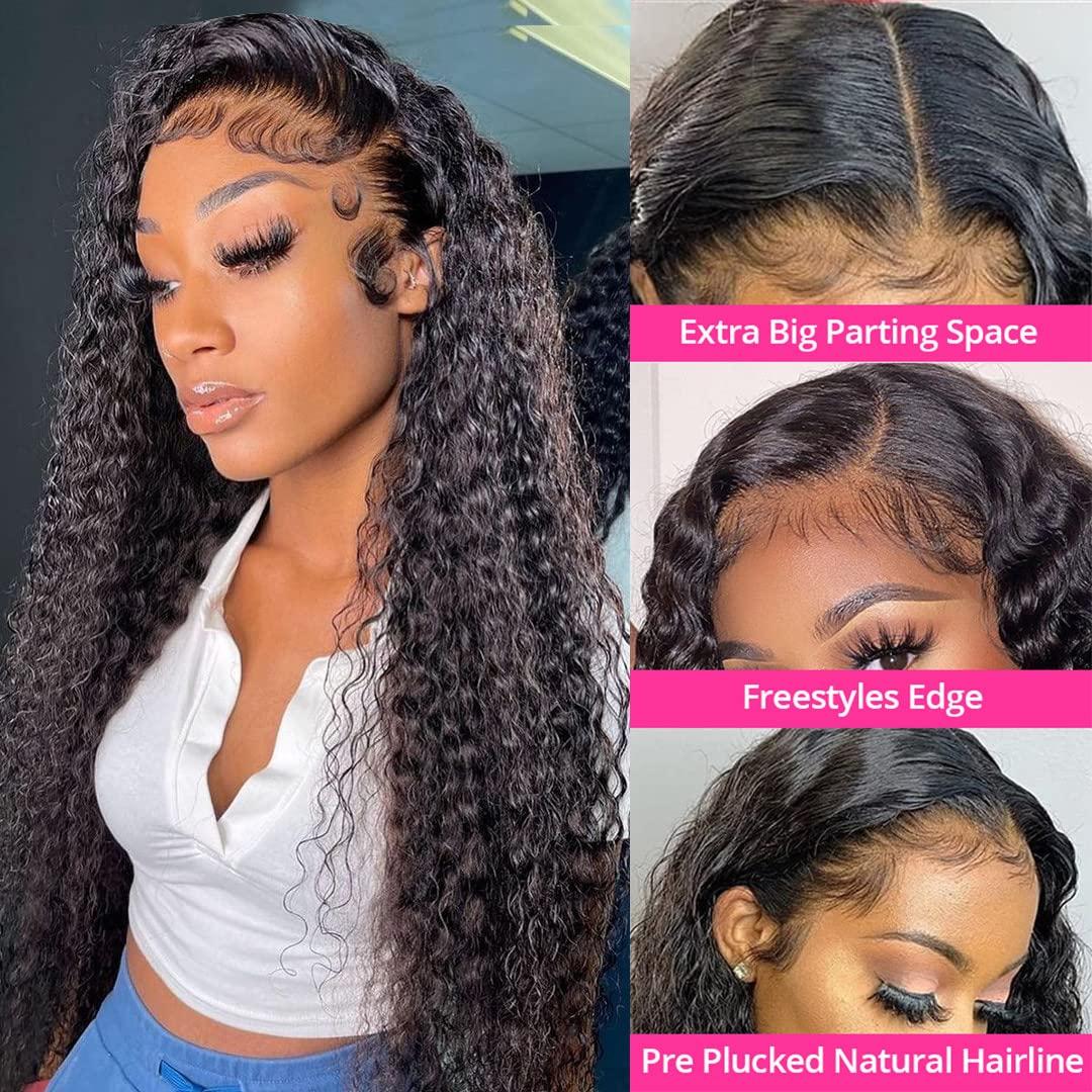 Ali Pearl AliPearl Wig 13x4 Water Wave HD Lace Front Wigs Human Hair Pre Plucked with Baby Hair HD Transparent Wet and Wavy Lace Front Wigs for Black Women Human Hair Brazilian Virgin Glueless Lace Frontal Wigs 150% Density Ali Pearl Hair (24 Inch)
