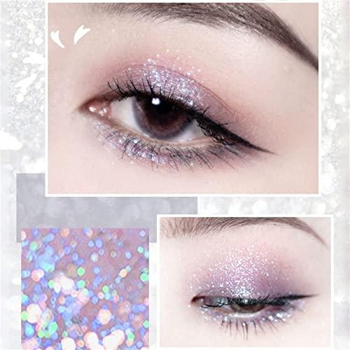 Generic Liquid Glitter Eyeshadow Silver Metallic Shimmer Waterproof Long Lasting Quick Drying Sparkling Cosmetic Glitter Liquid Eye Shadow for Women&Girls Makeup Glitter Makeup for Preteen (E, One Size)