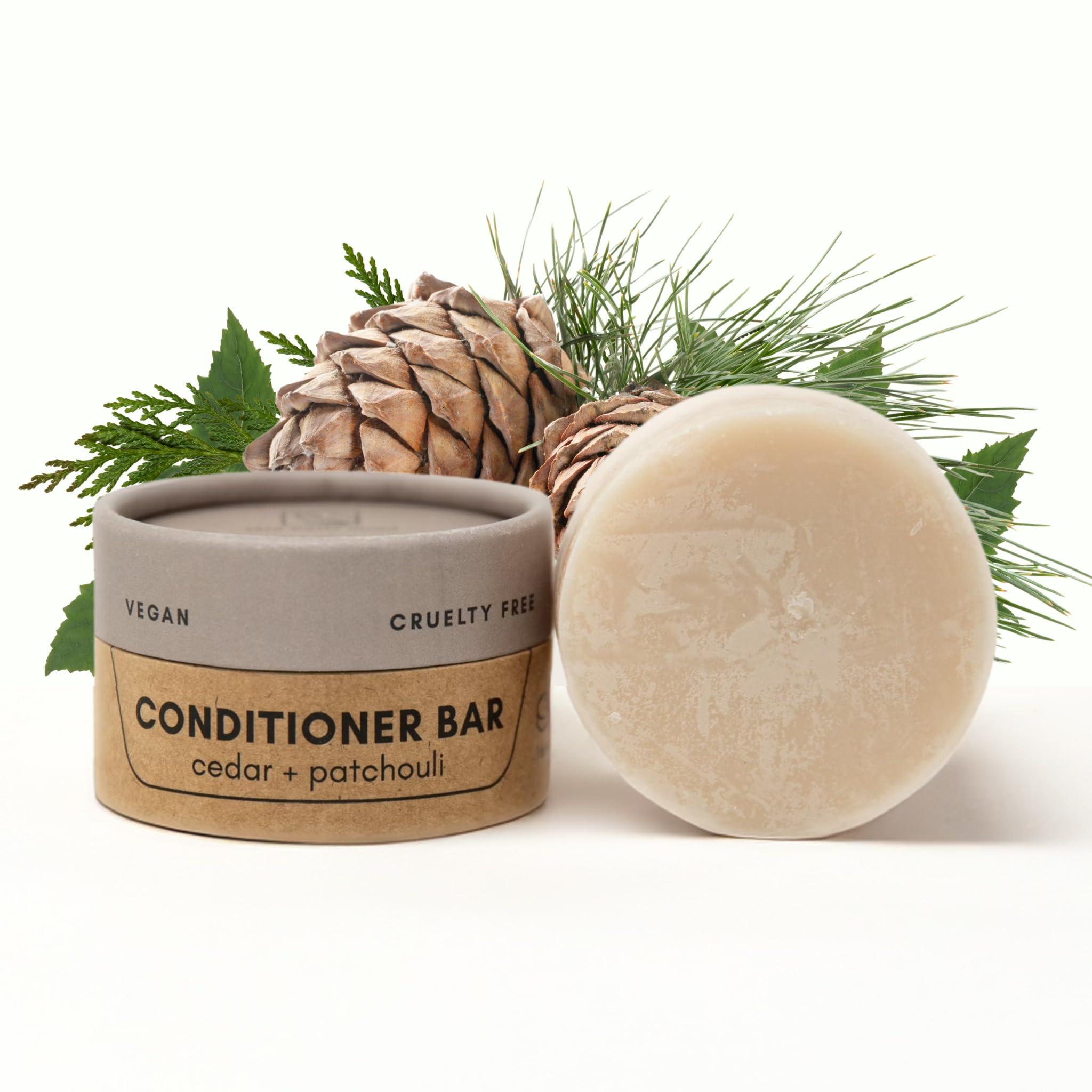 Zero Waste MVMT Zero Waste MVMT Conditioner Bar | Cedar + Patchouli | Eco-friendly Conditioner with Travel Container | Natural Salon Quality Conditioner, Zero Waste & Plastic Free