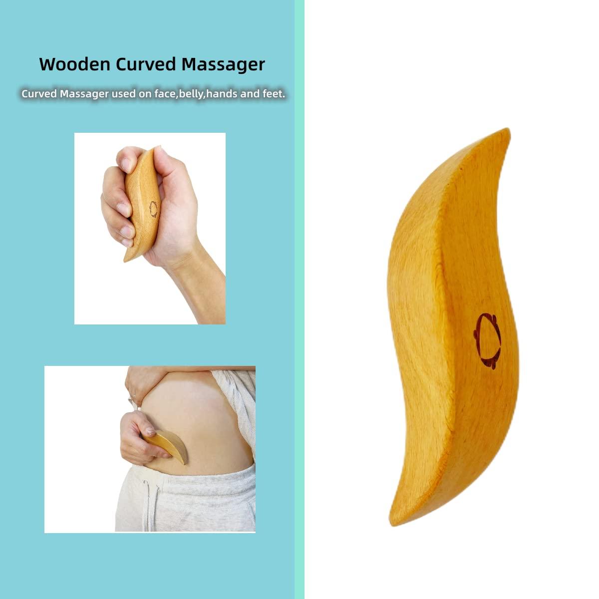 Reccsy Dry Brushing Body Brush for Lymphatic Drainage-Vegan Dry Brush with Contoured Non-Slip Handle +Wood Therapy Massage Tools. Maderoterapia Kit, Gua Sha, Anti-Cellulite, Body Sculpting, Sensitive Skin