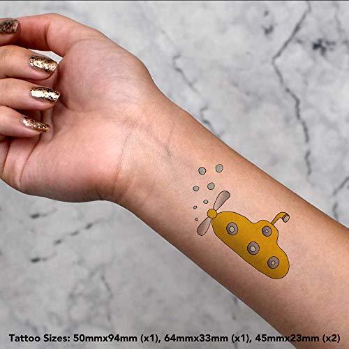 Azeeda Azeeda 4 x \'Yellow Submarine\' Temporary Tattoos (TO00016046)