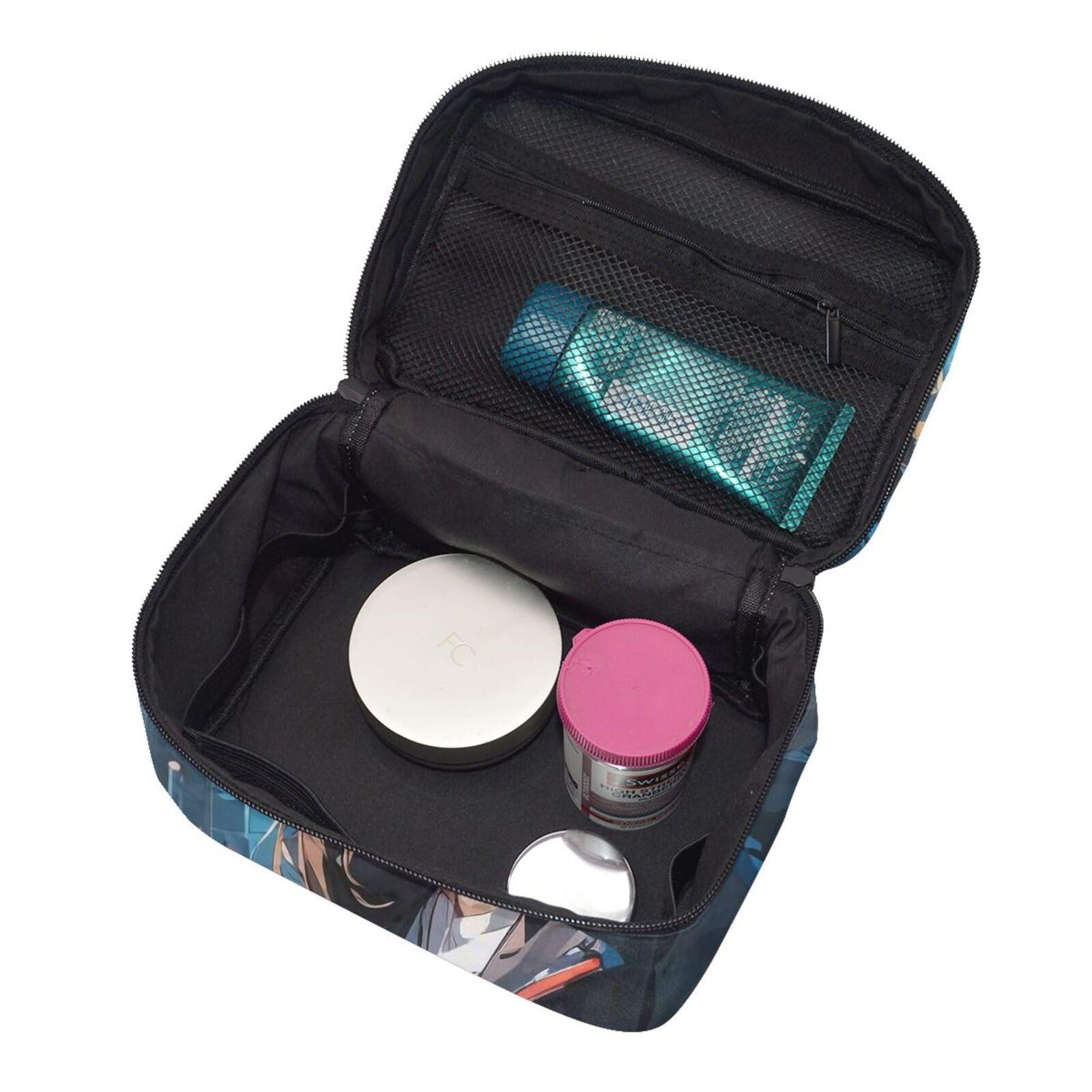 QASDFGHR QASDFGHR Small cool wallpapers Print Makeup Bag,Travel Cosmetic Bag with Zipper for Women Square Make Up Bags Organizer