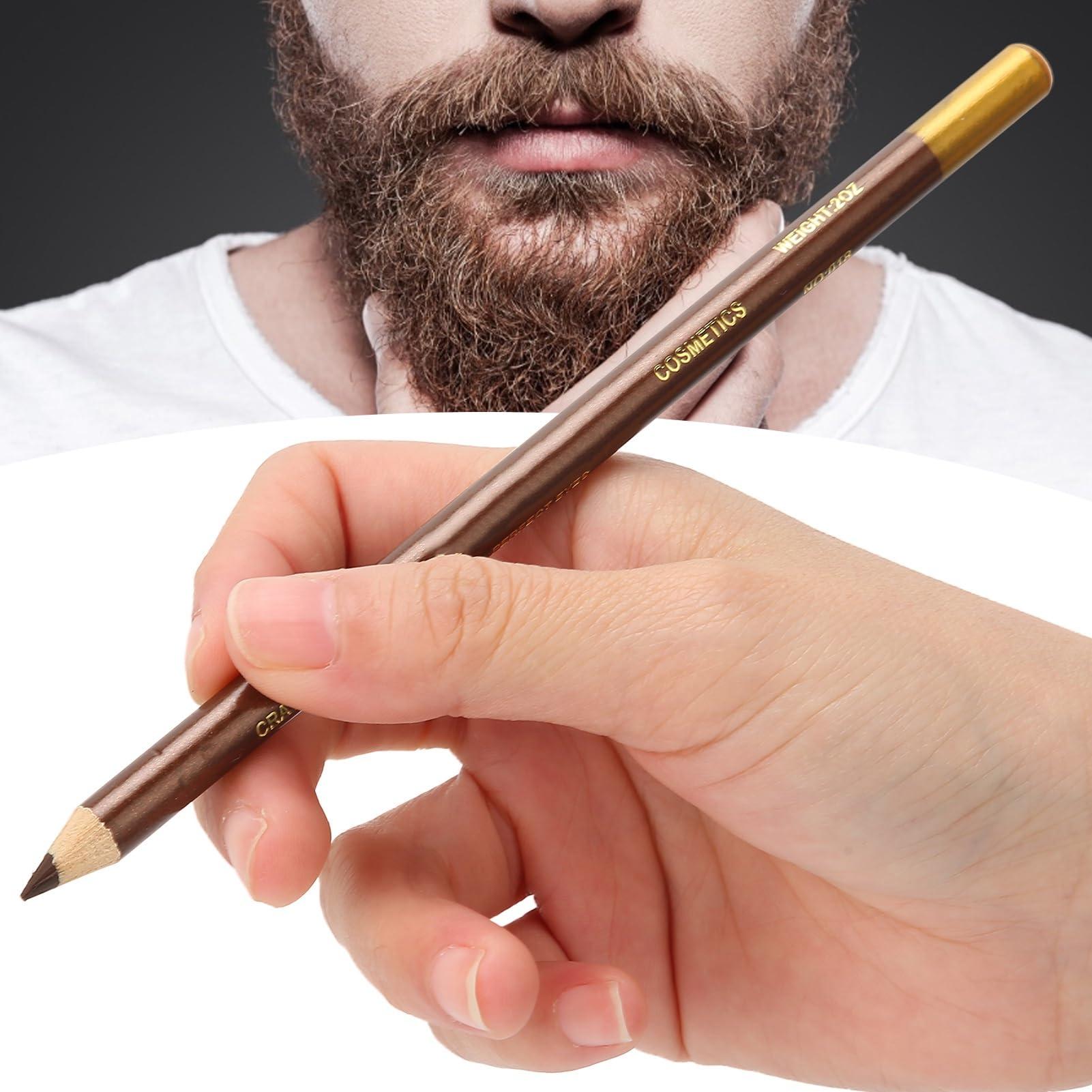 ANGGREK Beard Lineup Pen,ANGGREK White Hairline Pen Professional Beard Pencil Filler Household Beard Pencil Liner Shaping Styling Tool(light brown)