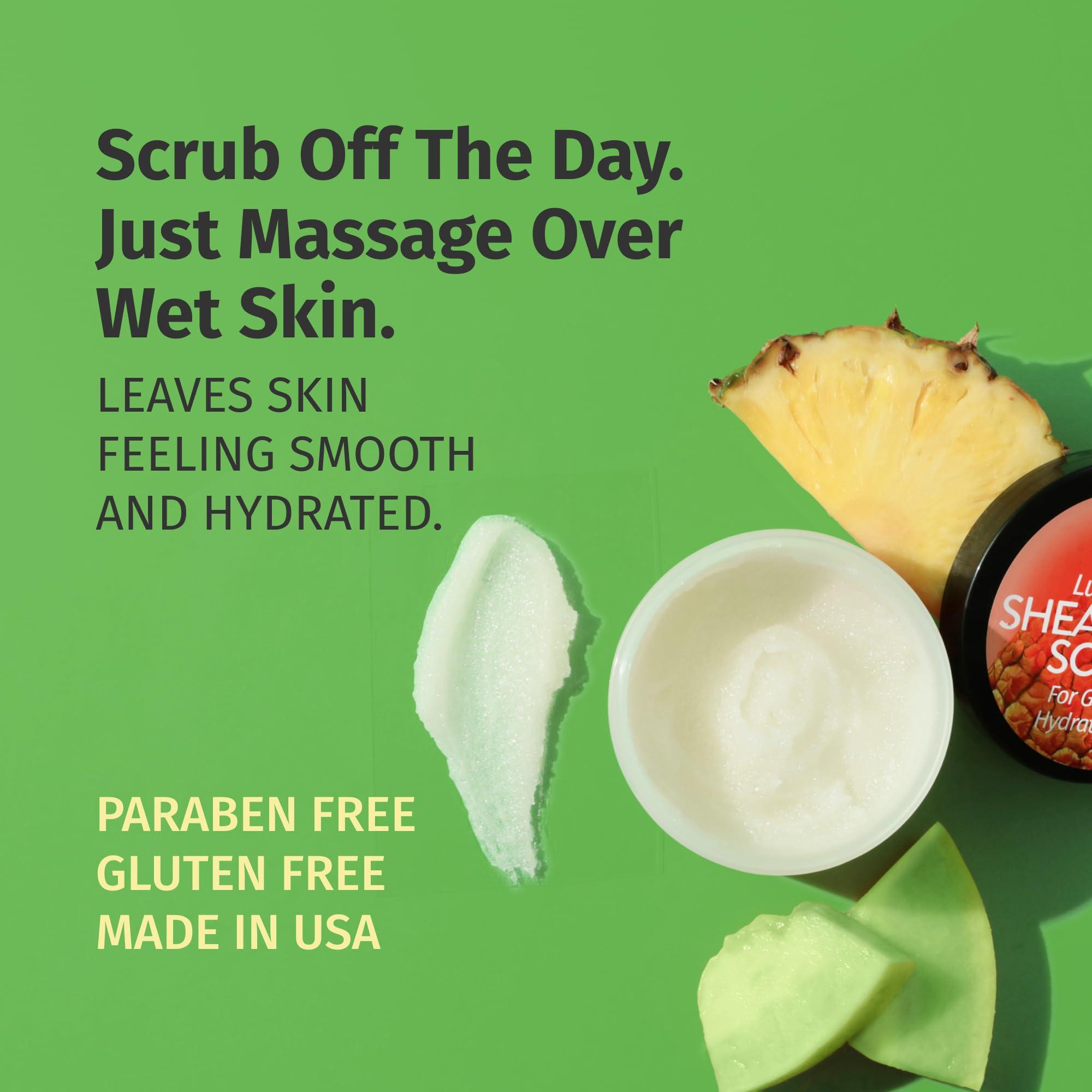 Hempz HEMPZ Sugar Body Scrub All Natural Exfoliating Shea Butter, Sugar, and Salt - For Women, Men, and Teens, 7.3 fl oz (Pineapple & Honey Melon)