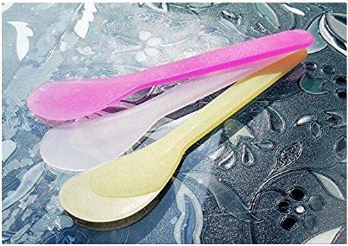 ASTRQLE 24PCS 13cm 5.2" Plastic Spatulas Spoon Makeup Cosmetic Mask Tip Spatula Skin Care Facial Cream Scoop For DIY Mixing Sampling Beauty Tool (Pink)
