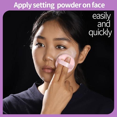 Teenitor Teenitor 3Pcs Pink Powder Puff, Powder Puffs, 2.36 Inch Setting Powder Puff,Powder Puffs for Face Powder Soft Powder Applicator for Loose Pressed Powder, Face Puff Makeup Puff Small with 3 Cases